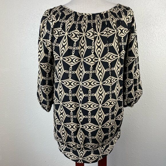 Anne Klein Silk Three Quarter Sleeve Blouse Top Size M EUC - Picture 5 of 7